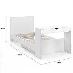 Acheter Idmarket LIT SIMPLE OMAHA 90X190CM BLAN