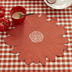 Linnea nappe carrée à carreaux en coton - Rouge paprika