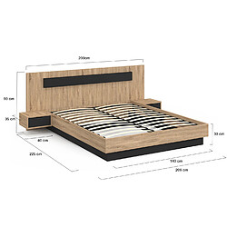 Idmarket LIT COFFRE SANTA 140X190 CM pas cher