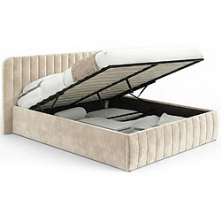 Idmarket LIT COFFRE ALBA 160X200 BEIGE