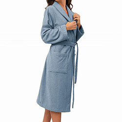 Linnea Peignoir de bain col châle adulte - Bleu pas cher