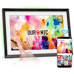 Duronic Frameo PF2A BK Cadre Photo numérique connecté Ecran Tactile 10,1 Pouces Lecteur Photos vidéos Haute résolution 1280 x 800 Pixels Mémoire 32 Go Chargeur 5V/3A