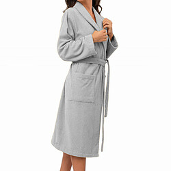 Linnea peignoir de bain col châle adulte - Gris pas cher