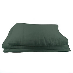 Linnea housse de couette gaze de coton Cassis - Vert argile