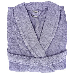 Linnea peignoir de bain col châle - Bleu - Peignoir de bain adulte en éponge coton peigné 420 g/m² - col châle - ceinture à nouer - 2 poches - fabrication Portugal - certifié OEKO-TEX
