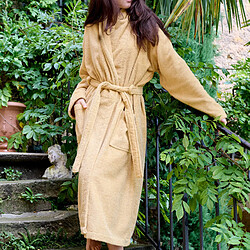 Acheter Linnea peignoir de bain Naia col châle - Jaune