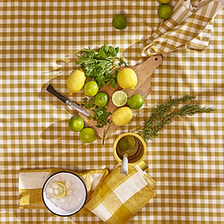 Linnea nappe carrée à carreaux en coton - Jaune