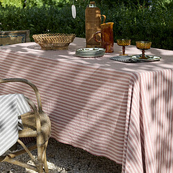 Linnea nappe rectangulaire coton à rayures - Kaki