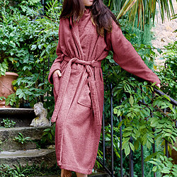 Avis Linnea peignoir de bain Naia col châle - Rose
