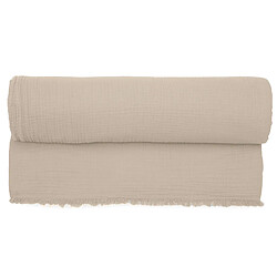 Linnea Couvre-lit Paros en coton - Beige pas cher