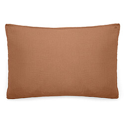 Linnea taie d’oreiller en mousseline de coton - Marron - Découvrez la collection MILOS de taies d'oreiller en mousseline de coton 100% coton.