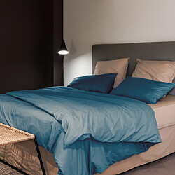 Linnea drap plat coton lavé Palace - Bleu pas cher