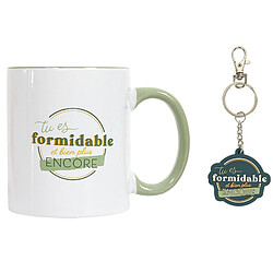 Linnea Mug en grès avec porte-clés - Vert