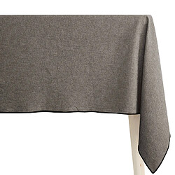 Linnea nappe rectangulaire coton HONO - Marron - Nappe de table rectangulaire en coton fil teint HONO - Finition point bourdon - Entretien facile 40 °C - Compatible sèche-linge à température modérée - Style épuré