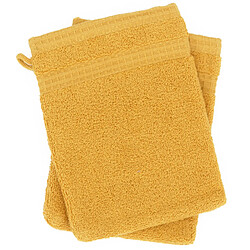 Linnea lot de gants de toilette double face - jaune (x2)