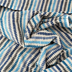 Avis Linnea drap de douche rayé en coton - Bleu