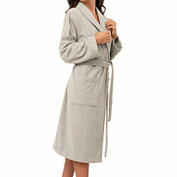 Linnea peignoir de bain col châle - Beige pas cher