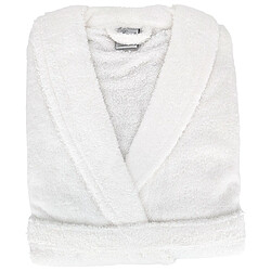 Linnea peignoir de bain col châle - Blanc - Peignoir ROYAL CRESENT en éponge 100% coton 420 g/m2, col châle enveloppant. Blanc uni, taille L mixte. Poches, ceinture et boucle d'accroche pour un