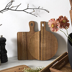 Linnea Planche de présentation carré en bois en acacia collection EBENE marron