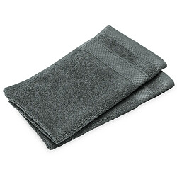 Linnea lot de 2 serviettes invité coton - Gris