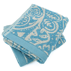 Linnea lot de 2 serviettes invité coton Plenty - Bleu