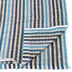 Acheter Linnea drap de douche rayé en coton - Bleu