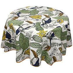 Linnea nappe ronde enduite tropicale - Vert