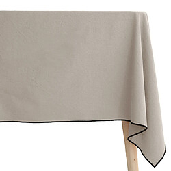 Linnea nappe carrée en coton - beige - Nappe classique carrée en coton - tissage fil teint - finition point bourdon - entretien facile 40 °C - compatible sèche-linge à chaleur modérée