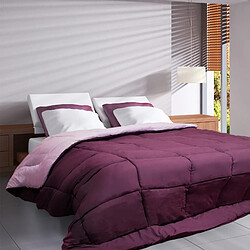 Linnea couette bicolore Cocoon hiver 140x200 - Prune