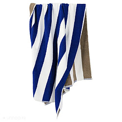 Linnea Drap de plage rayé en coton - Bleu pas cher