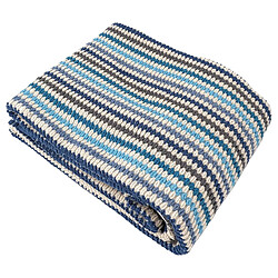 Linnea drap de bain rayé en coton - Bleu