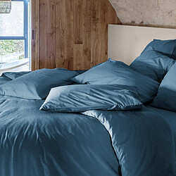 Avis Linnea drap plat coton lavé Palace - Bleu