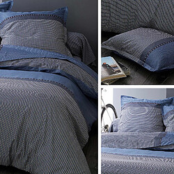 Avis Linnea taie de traversin satin de coton Enzo - Bleu