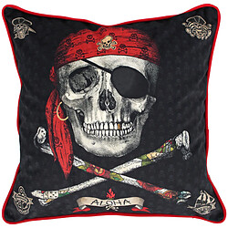 Linnea Housse de coussin 45x45 cm Tête de mort Pirate corsair