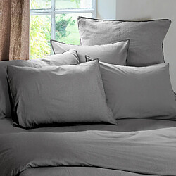 Acheter Linnea drap plat coton lavé Palace - Gris