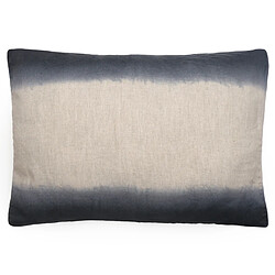 Linnea Housse de coussin DEEPALI DECO 55x80 cm lin et coton lavé bleu Granit
