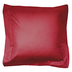 Linnea taie d’oreiller coton Alto - Taie d'oreiller 40x40cm coloris uni rouge Garance , collection ALTO 100% coton tissage 57 fils très serrés, doux au toucher et très résistant