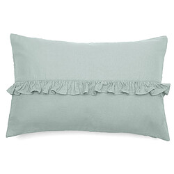 Linnea Housse de coussin en mousseline de coton volant central 40x60 cm cm ELZA gris lichen