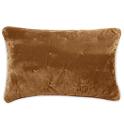 Linnea Housse de coussin 40x60 GIPSY velours piquage points brodés marron Camel