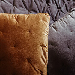 Linnea Housse de coussin 40x60 GIPSY velours piquage points brodés marron Camel