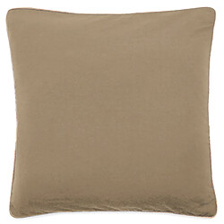 Linnea Housse de coussin coton fil teint 45x45 cm HONO DÉCO marron camel
