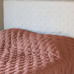Linnea couvre-lit Celeste en microfibre - Rose - Couvre-lit rembourré en microfibre polyester - piquage points brodés - fini lavé froissé - garnissage uniforme - doux et respirant - entretien facile 30°C