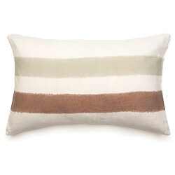 Linnea Housse de coussin 40x60 cm Aria lin lavé doublé coton Tabac-Sauge