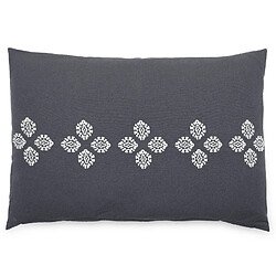 Linnea Housse de coussin pur coton teint lavé 40x60 cm BANDANAS noir caviar