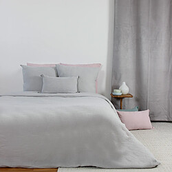 Linnea parure de lit double gaze coton Parure de lit 140x200cm GAZGAZ gris avec une face double gaze de coton 140g/cm2 et une face 100% coton 57 fils/cm2