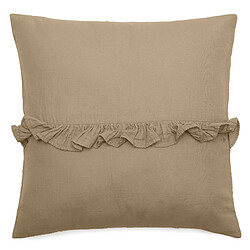 Linnea Housse de coussin en mousseline de coton volant central 45x45 cm cm ELZA marron camel