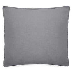 Linnea taie d’oreiller mousseline de coton Milos - Gris - Découvrez la collection MILOS de taies d'oreiller en mousseline de coton 100% coton.