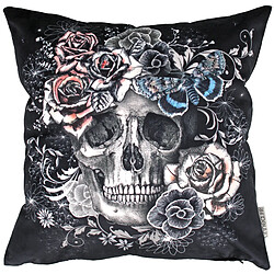 Linnea Housse de coussin 45x45 cm Tête de mort Rose envoutante