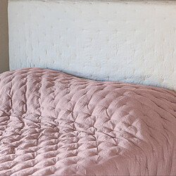 Linnea couvre-lit Celeste microfibre - rose - Couvre-lit rembourré en microfibre polyester – piquage points brodés – finition lavé froissé – doux, respirant – entretien facile 30 °C