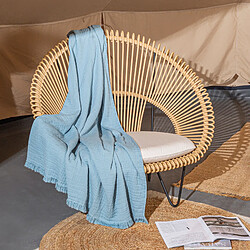 Avis Linnea couvre-lit gaze de coton Bréhat - bleu orage